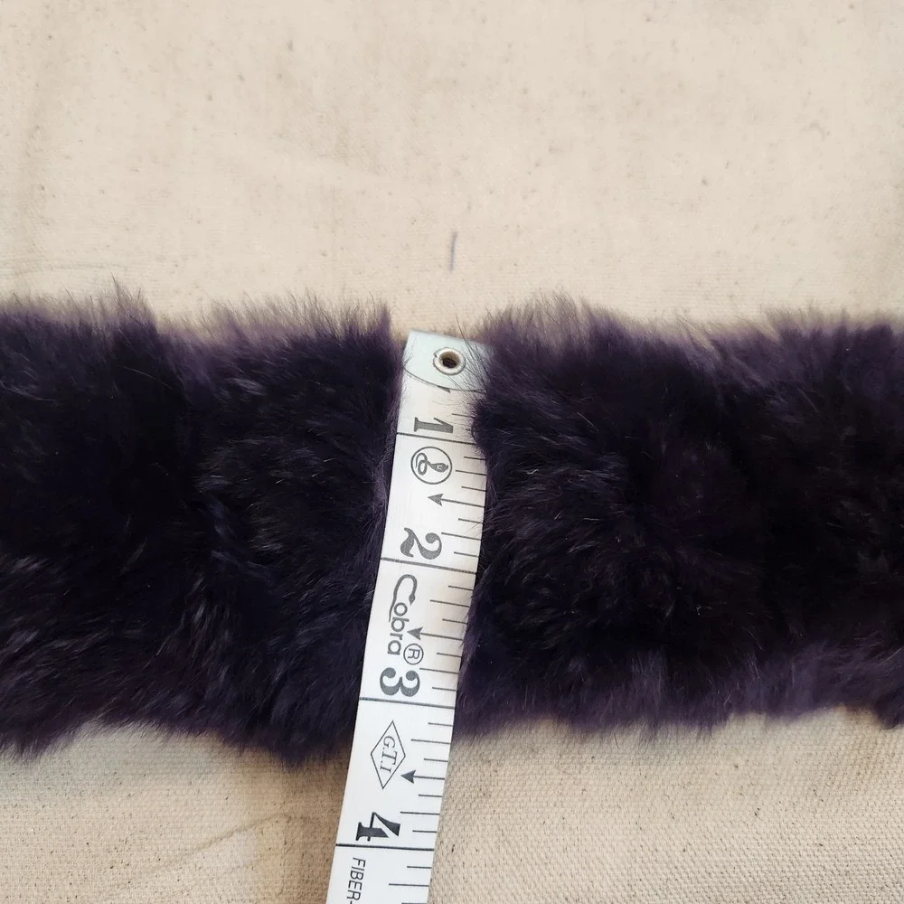 Plush Dark Purple Faux Fur Pom Pom Scarf Winter Festival Weather Neck Warmer 29